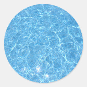 Aangepaste Zwembad Blauw Water Trendy Blank Ronde Sticker