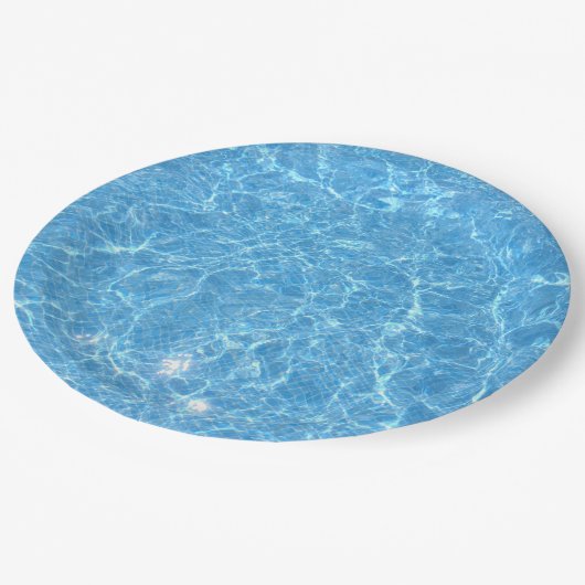 Aangepaste zwembad Blauwe waterblanco Sjabloon Papieren Bordje (Gekanteld)