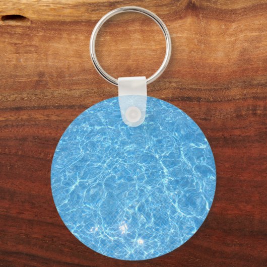 Aangepaste zwembad Blauwe waterblanco Sjabloon Sleutelhanger (Voorkant)