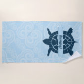 Aangepaste zwemblauwe Zee  Strandlaken (Voorkant)