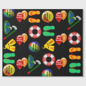 Aangepaste zwemdag cadeaupapier (Vlak)