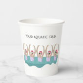 Aangepaste zwemmers Aquatic Club Papieren Bekers (Voorkant)