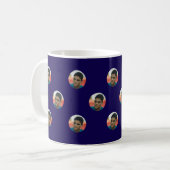 Aangepaste zwevende portret met vette achtergrond koffiemok (Voorkant links)