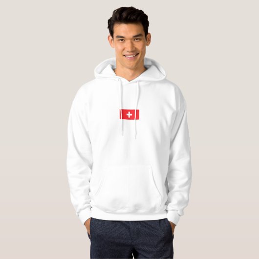 Aangepaste Zwitserse vlag Hoodie (Voorkant volledig)