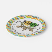 AangepasteKleine apen 3e verjaardag papieren Borde Papieren Bordje (Gekanteld)