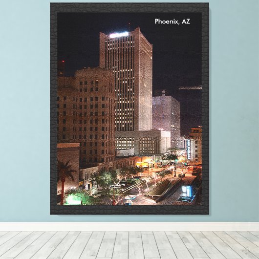 AangepastePhoenix, AZ 's NachtsProduct Canvas Afdruk (Insitu (Houten vloer))