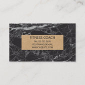 aangepastheid | Zwart marmer | bruin papier Visitekaartje (Achterkant)