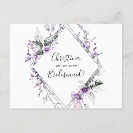 Aangepersonaliseerd Bridesmaid-voorstel Floral Paa Uitnodiging Briefkaart