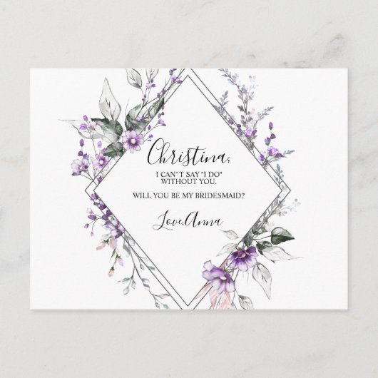 Aangepersonaliseerd Bridesmaid-voorstel Floral Paa Uitnodiging Briefkaart (Achterkant)