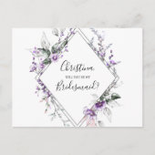 Aangepersonaliseerd Bridesmaid-voorstel Floral Paa Uitnodiging Briefkaart (Voorkant)