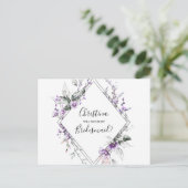 Aangepersonaliseerd Bridesmaid-voorstel Floral Paa Uitnodiging Briefkaart (Staand voorkant)