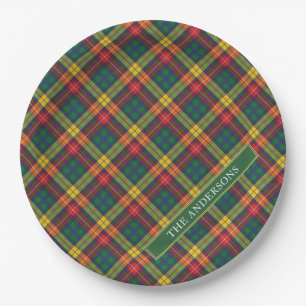 Aangepersonaliseerd Cisco Buchanan Tartan Pset Papieren Bordje