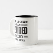 Aangepersonaliseerd de Legende heeft opa in ruste  Tweekleurige Koffiemok (Voorkant links)