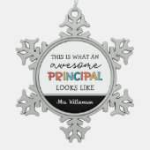 Aangepersonaliseerd hoofd Funny School Hoofd Tin Sneeuwvlok Ornament (Voorkant)