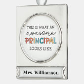 Aangepersonaliseerd hoofd Funny School Hoofd Verzilverd Banner Ornament (Links)