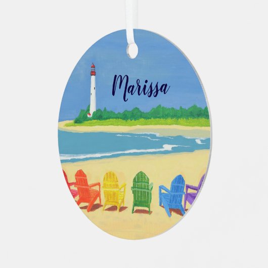 Aangepersonaliseerd Ornament voor de beach en de v (Voorkant links)