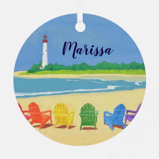 Aangepersonaliseerd Ornament voor de beach en de v (Achterkant)