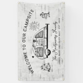 Aangepersonaliseerd welkom van de Camping Spandoek (Verticaal)