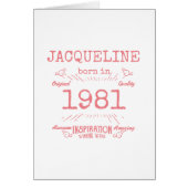 Aangepersonaliseerde 40e verjaardag 1981 roze retr (Voorkant)