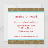 Aangepersonaliseerde 6e verjaardag Uitnodiging (Achterkant)