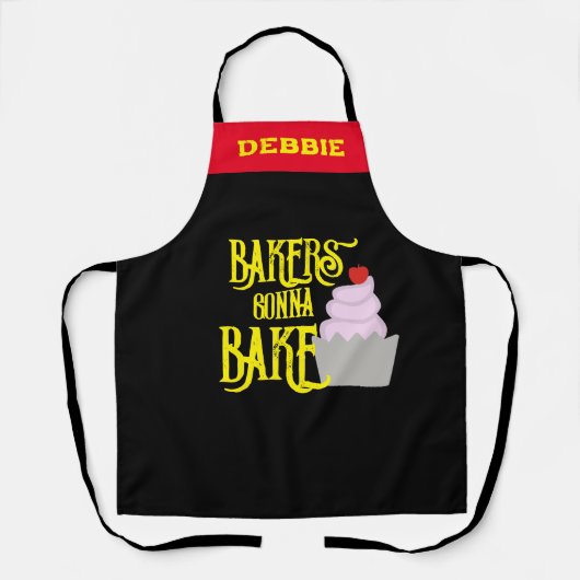 Aangepersonaliseerde Aangepaste Naam Bakna Bake Fu Schort (Voorkant)