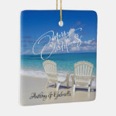 Aangepersonaliseerde Adirondack Chairs in Sand Orn Keramisch Ornament (Rechts)