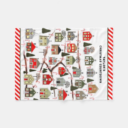 Aangepersonaliseerde advent Calendar Keepomwille Fleece Deken (Voorkant (Horizontaal))