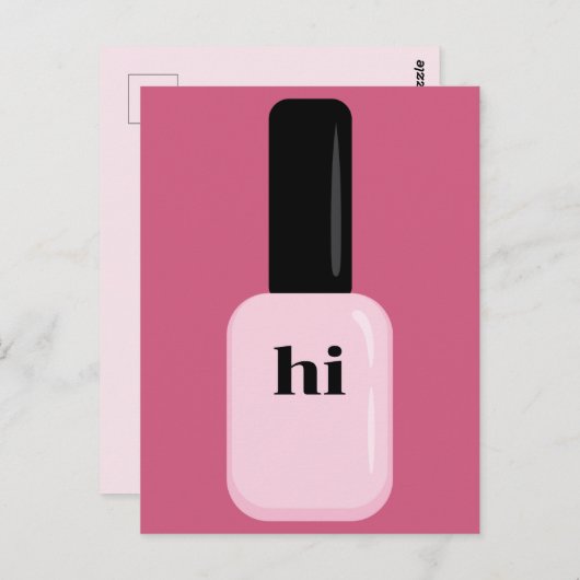 Aangepersonaliseerde afbeelding Trendy Modern Pink Briefkaart (Voorkant / Achterkant)