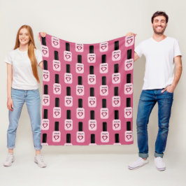 Aangepersonaliseerde afbeelding Trendy Modern Pink Fleece Deken