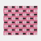 Aangepersonaliseerde afbeelding Trendy Modern Pink Fleece Deken (Voorkant (Horizontaal))