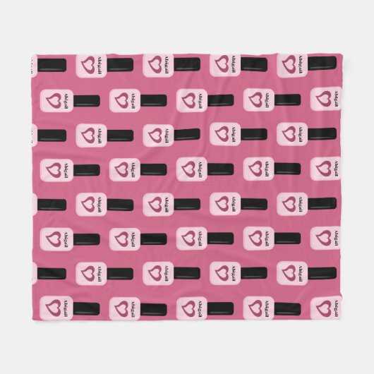 Aangepersonaliseerde afbeelding Trendy Modern Pink Fleece Deken (Voorkant (Horizontaal))
