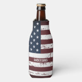 Aangepersonaliseerde Amerikaanse vlag Patriottisch Flesjeskoeler (Fles Voorkant)