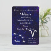 Aangepersonaliseerde Aries Zodiac Galaxy Party Kaart (Staand voorkant)