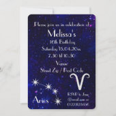 Aangepersonaliseerde Aries Zodiac Galaxy Party Kaart (Voorkant)