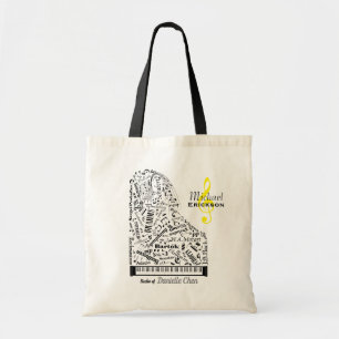 Aangepersonaliseerde Baby Grand Piano-leerling Tote Bag