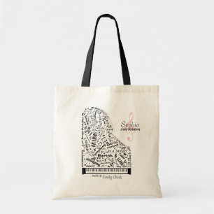 Aangepersonaliseerde Baby Grand Piano-leerling Tote Bag