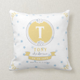 Aangepersonaliseerde baby kussen met blauwe ster