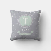 Aangepersonaliseerde baby kussen met blauwe ster (Voorkant)