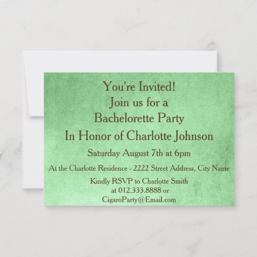 Aangepersonaliseerde Bachelorette Birthday Party Kaart (Achterkant)