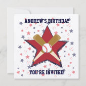 Aangepersonaliseerde Baseball player Birthday part Kaart (Voorkant)