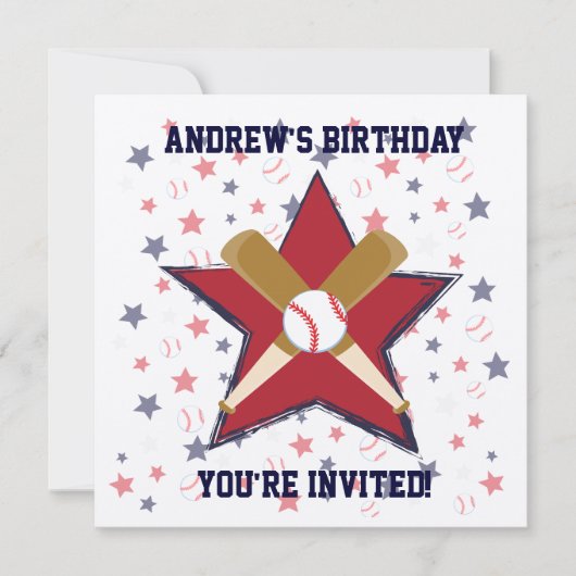 Aangepersonaliseerde Baseball player Birthday part Kaart (Voorkant)