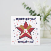 Aangepersonaliseerde Baseball player Birthday part Kaart (Staand voorkant)