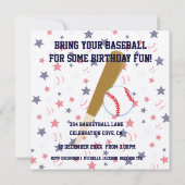 Aangepersonaliseerde Baseball player Birthday part Kaart (Achterkant)