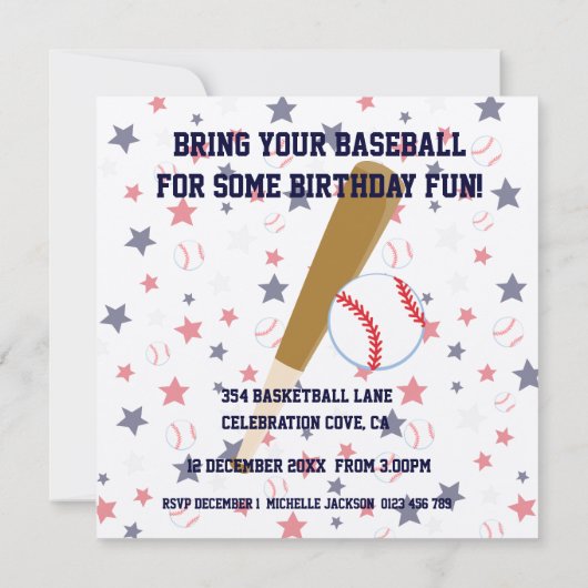 Aangepersonaliseerde Baseball player Birthday part Kaart (Achterkant)