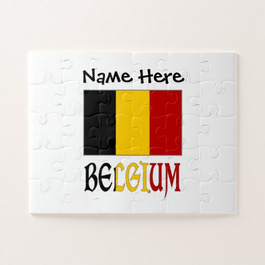Aangepersonaliseerde Belgische vlag Legpuzzel (Horizontaal)