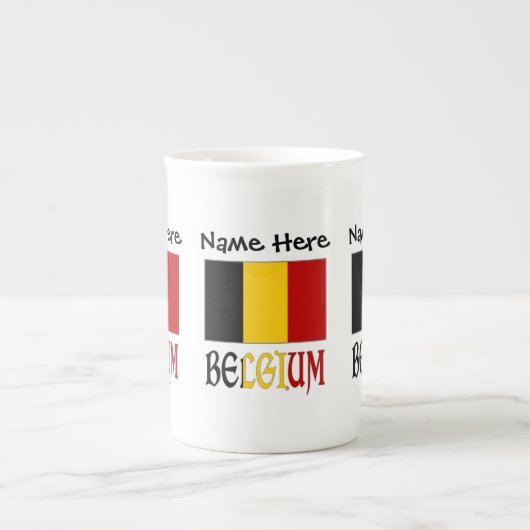 Aangepersonaliseerde Belgische vlag Porselein Kop (Voorkant)