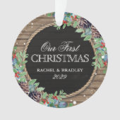 Aangepersonaliseerde bijtste kerstwinter ornament (voorkant)