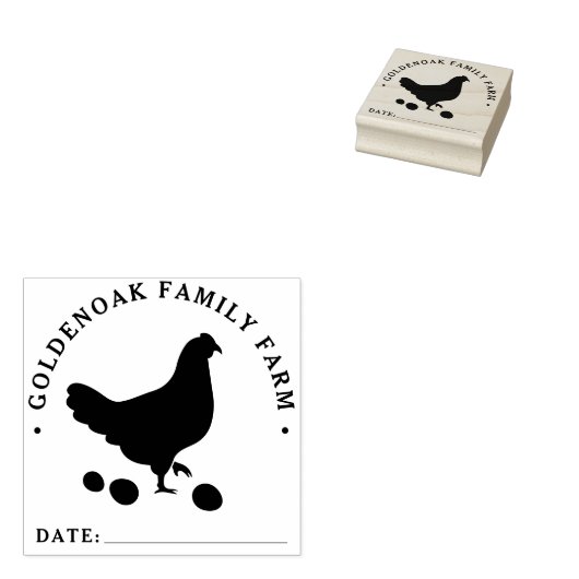 Aangepersonaliseerde Boerderij voor kippeneieren — Rubberstempel (Gestempeld)