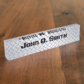 Aangepersonaliseerde Borden met ruitstaal Naambordje (Zijkant)