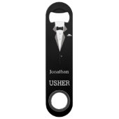 Aangepersonaliseerde bottenopener, Tuxedo Party We Speed Flessenopener (Voorkant)